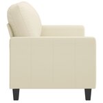 vidaXL Canapé à 2 places Crème 120 cm Similicuir