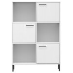 vidaXL Bibliothèque avec pieds en métal Blanc 90x35x128 5 cm Bois OSLO