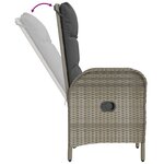 vidaXL Ensemble à manger jardin et coussins 7 Pièces Noir et gris Rotin