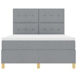 vidaXL Lit à sommier avec matelas gris clair 140x200 cm tissu