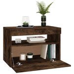 vidaXL Meubles TV 2 Pièces avec lumières LED Chêne fumé 60x35x40 cm
