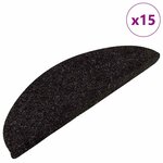 vidaXL Tapis d'escalier autocollants 15 Pièces 56x17x3 cm Anthracite