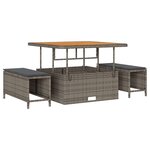 vidaXL Ensemble de Canapé de Jardin en 11 Pièces avec Coussins Gris en Poly Rattan
