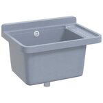 vidaXL Lavabo pour montage murale gris 50x35x24 cm résine