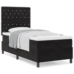 Lit Box Spring vidaXL avec Matelas Noir 90x200 cm Velours
