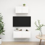 vidaXL Ensemble de meubles TV 2 Pièces Blanc Bois d'ingénierie