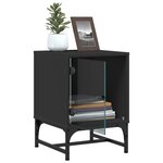 vidaXL Tables de chevet avec portes en verre 2 Pièces noir 35x37x50 cm
