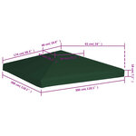vidaXL Toile supérieure de belvédère 310 g / m² 3 x 3 m Vert