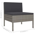 Salon de jardin meuble d'extérieur ensemble de mobilier 7 pièces avec coussins résine tressée gris 02_0017275