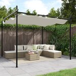 vidaXL Pergola avec toit rétractable crème 295x292x230 cm