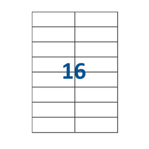 Lot de 500 Planches étiquettes autocollantes sur feuille A4 : 105 x 37 mm (16 étiquettes par feuille)
