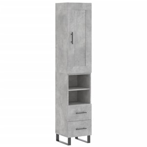 vidaXL Buffet haut Gris béton 34 5x34x180 cm Bois d'ingénierie