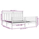 vidaXL Cadre de lit Marron miel Bois massif 200x200 cm
