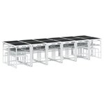 vidaXL Ensemble à manger de jardin avec coussins 17Pièces blanc textilène