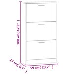vidaXL Armoire à chaussures Gris béton 59x17x108 cm Bois d'ingénierie