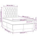 vidaXL Sommier à lattes de lit et matelas et LED Gris foncé 120x200 cm