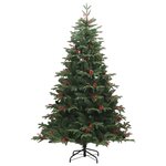 vidaXL Sapin de Noël artificiel avec pommes de pin et baies 210 cm