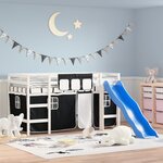 vidaXL Lit mezzanine enfants avec rideaux sans matelas 90x200cm