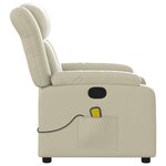 vidaXL Fauteuil inclinable de massage Crème Similicuir