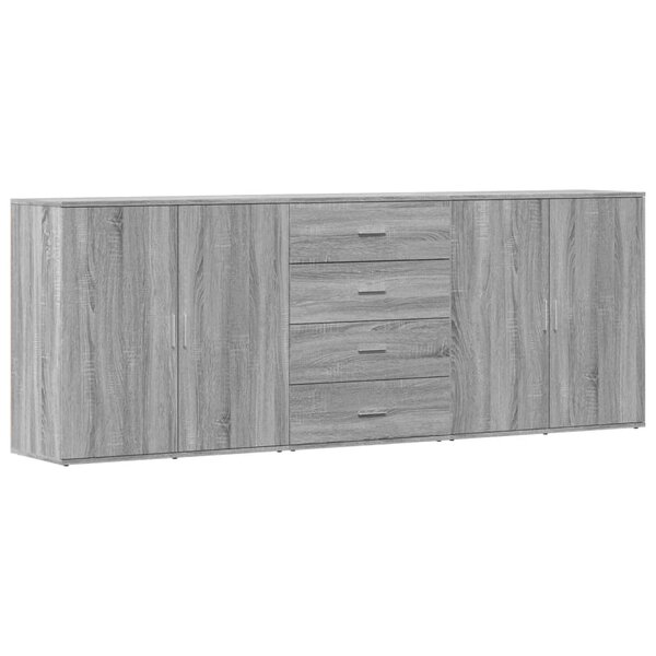 vidaXL Buffets 3 Pièces Sonoma gris Bois d'ingénierie
