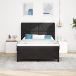 Lit box spring vidaXL avec matelas Noir 160x200 cm Velours