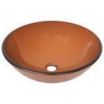 vidaXL Lavabo de bain avec robinet et drain à poussoir Verre trempé