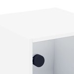 vidaXL Tables de chevet avec portes en verre 2 Pièces blanc 35x37x35 cm