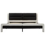vidaXL Cadre de lit avec LED Blanc et noir Similicuir 180x200 cm