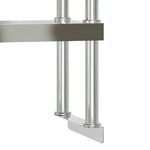vidaXL Table de travail de cuisine avec étagère 110x30x150 cm inox