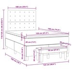 vidaXL Sommier à lattes de lit et matelas marron foncé 120x190cm tissu