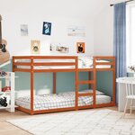 vidaXL Lit superposé sans matelas cire marron 80x200 cm pin massif