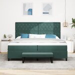 vidaXL Lit à Sommier avec Matelas & Banc Vert Foncé 200x200 cm Velours