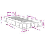 vidaXL Cadre de lit sonoma gris 90x190 cm bois d'ingénierie