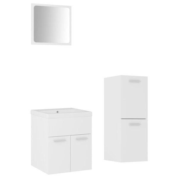vidaXL Ensemble de meubles de salle de bain Blanc Aggloméré