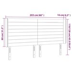 vidaXL Tête de lit à LED Gris foncé 203x16x118/128 cm Velours