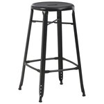 vidaXL Tabourets de bar lot de 2 noir acier