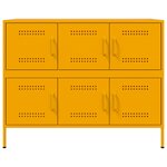vidaXL Buffet jaune moutarde 100 5x39x79 cm acier laminé à froid