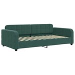vidaXL Lit de jour et gigogne et tiroirs vert foncé 100x200 cm velours