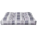 vidaXL Coussin de palette motif à carreaux gris 80x80x12 cm tissu