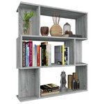 vidaXL Bibliothèque/Cloison Sonoma gris 80x24x96 cm Bois d'ingénierie