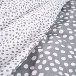 Parure de lit housse de couette 140 x 200 + 2 taies d'oreiller 63 x 63 - Gris