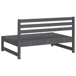 vidaXL Canapé central de jardin gris 120x80 cm bois de pin massif