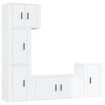 vidaXL Ensemble de meubles TV 5 Pièces Blanc brillant Bois d'ingénierie