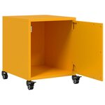 vidaXL Table de chevet jaune moutarde 36x39x43 5 cm acier