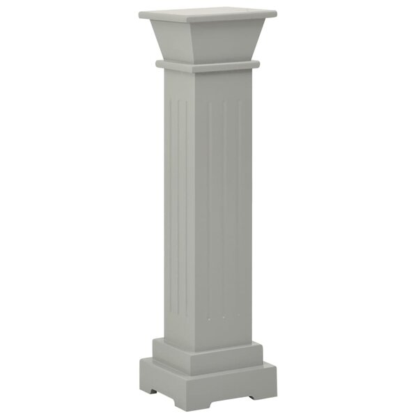 vidaXL Support pilier classique carré pour plantes Gris 17x17x66cm MDF