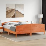vidaXL Cadre de lit sans matelas cire marron 200x200cm bois pin massif