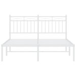 vidaXL Cadre de lit métal sans matelas et tête de lit blanc 135x190 cm