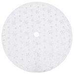 vidaXL Jupe de sapin de Noël de luxe Blanc 150 cm Fausse fourrure