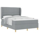Lit à ressort box avec matelas Gris clair 140x200 cm Tissu