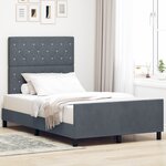 Cadre de lit vidaXL Gris foncé 120x200 cm Velours